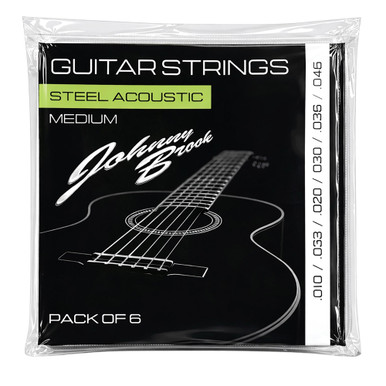 Johnny Brook Steel Medium Gauge Acoustic Guitar Strings Set - 10-46