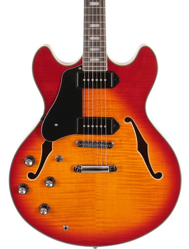 Sire Larry Carlton H7V Left Handed Semi-Hollow Electric Guitar in Cherry Sunburst