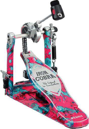 Iron Cobra 900 Marble Coral Swirl Power Glide Single Pedal withCarrying Case - Image 1
