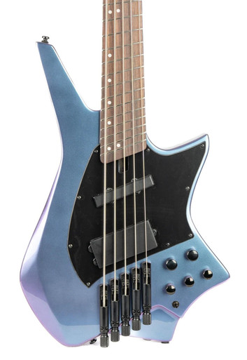 Hils HZB5 5 String Bass Guitar in Gloss Mystic Purple with Fanned Frets