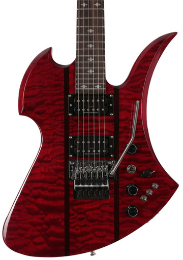BC Rich Legacy Series Mockingbird ST Electric Guitar with Floyd Rose in Transparent Red - Image 1
