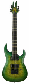 BC Rich Andy James Signature Assassin 7 String Evertune Guitar in Trans Green Burst - Image 3