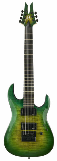 BC Rich Andy James Signature Assassin 7 String Evertune Guitar in Trans Green Burst - Image 2