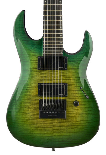 BC Rich Andy James Signature Assassin 7 String Evertune Guitar in Trans Green Burst - Image 1