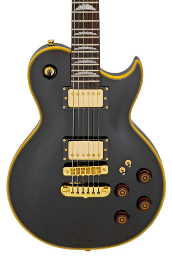 Aria PE-F80 Electric Guitar in Black Top - Image 1