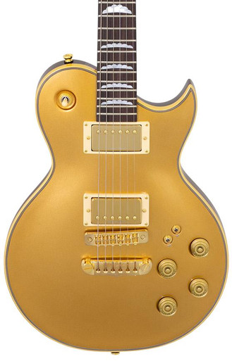 Aria PE-F80 Solid Body Electric Guitar in Gold Top