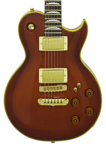 Aria PE-F80 Electric Guitar in Stained Brown - Image 1