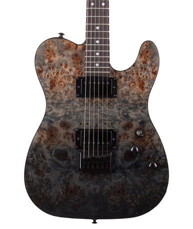 Schecter PT Standard Electric Guitar in Black Fade Burst Burl