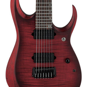 Ibanez RGD721FA-WUF 7-String Electric Guitar in Stained Wine Red Burst Flat