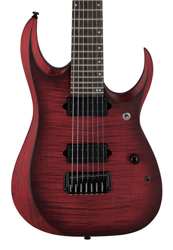 Ibanez RGD721FA-WUF 7-String Electric Guitar in Stained Wine Red Burst Flat