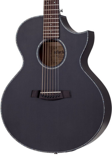 Schecter Orleans Stage-7 7 String Electro Acoustic Guitar in Satin See Thru Black