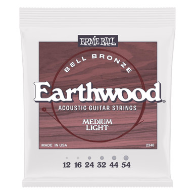 Ernie Ball Earthwood Bell Bronze Acoustic Guitar Strings Medium Light 12-54