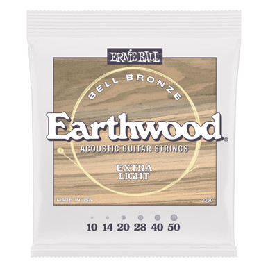 Ernie Ball Earthwood Bell Bronze Acoustic Guitar Strings Extra Light 10-50