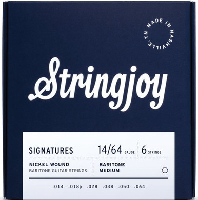 Stringjoy Signatures Baritone Balanced Medium Gauge 14-64 Nickel Wound Electric Guitar Strings