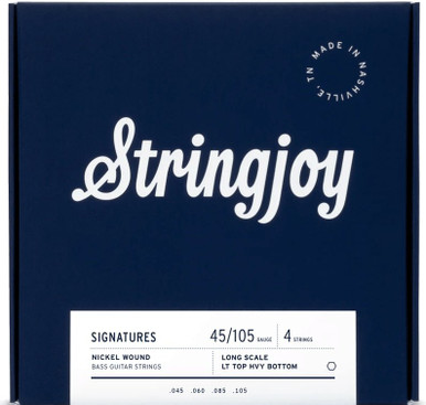 Stringjoy Light Top Heavy Bottom Gauge 45-105 4 String Long Scale Nickel Wound Bass Guitar Strings