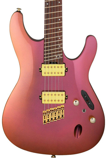 Ibanez SML721-RGC Axe Design Lab Multiscale Electric Guitar in Rose Gold Chameleon with Slanted Frets - Image 1