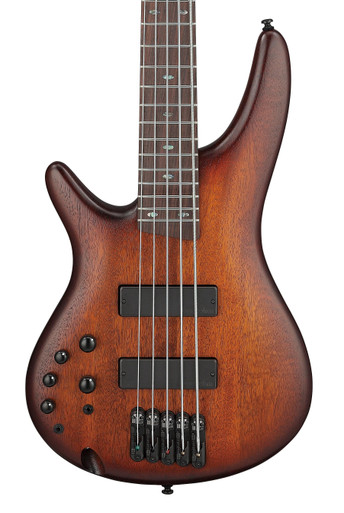 Ibanez SR505AL-MHL Left Handed 5-String Bass Guitar in Mahogany Brown Burst Low Gloss