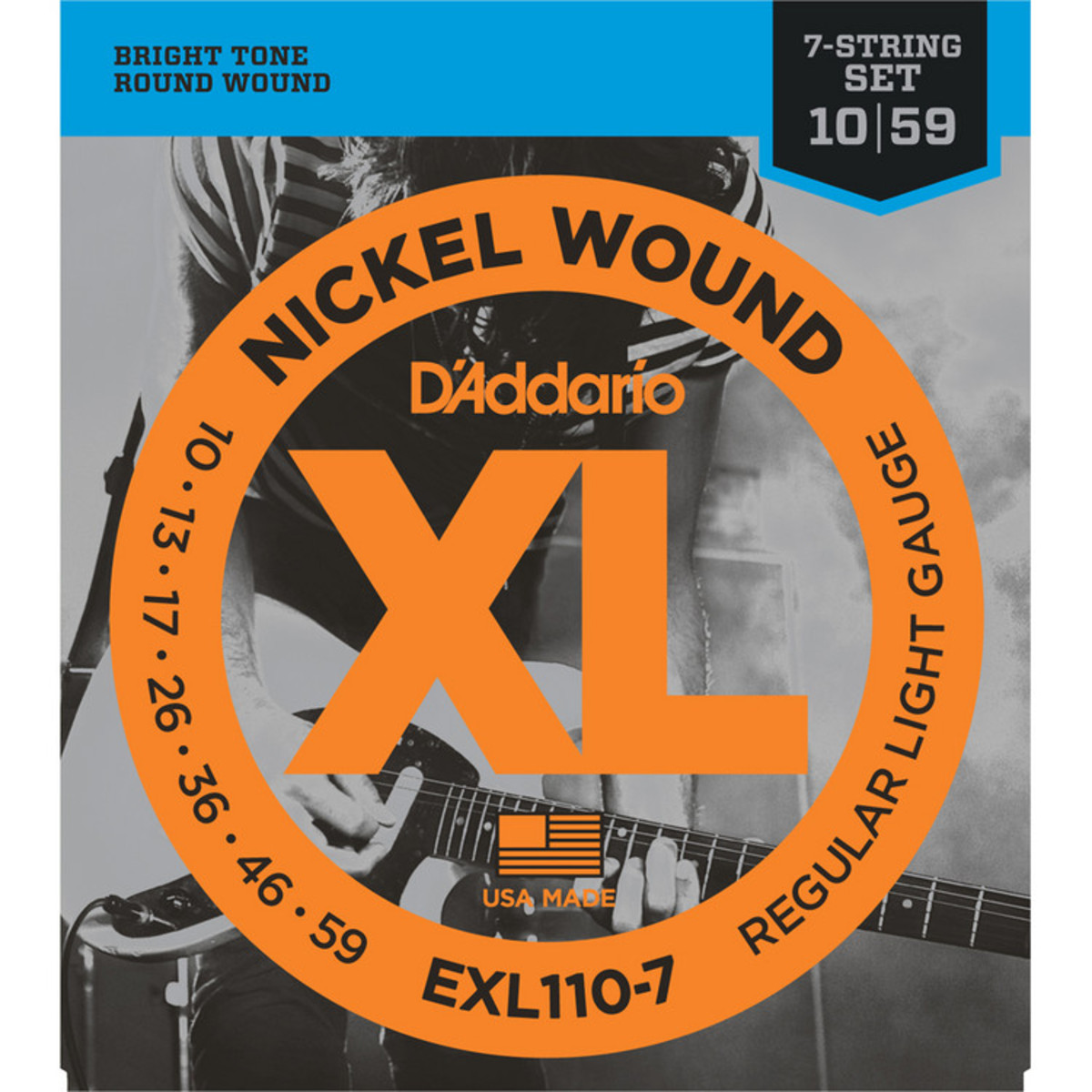 DAddario EXL110-7 7-String Electric Guitar String Set Regular Light