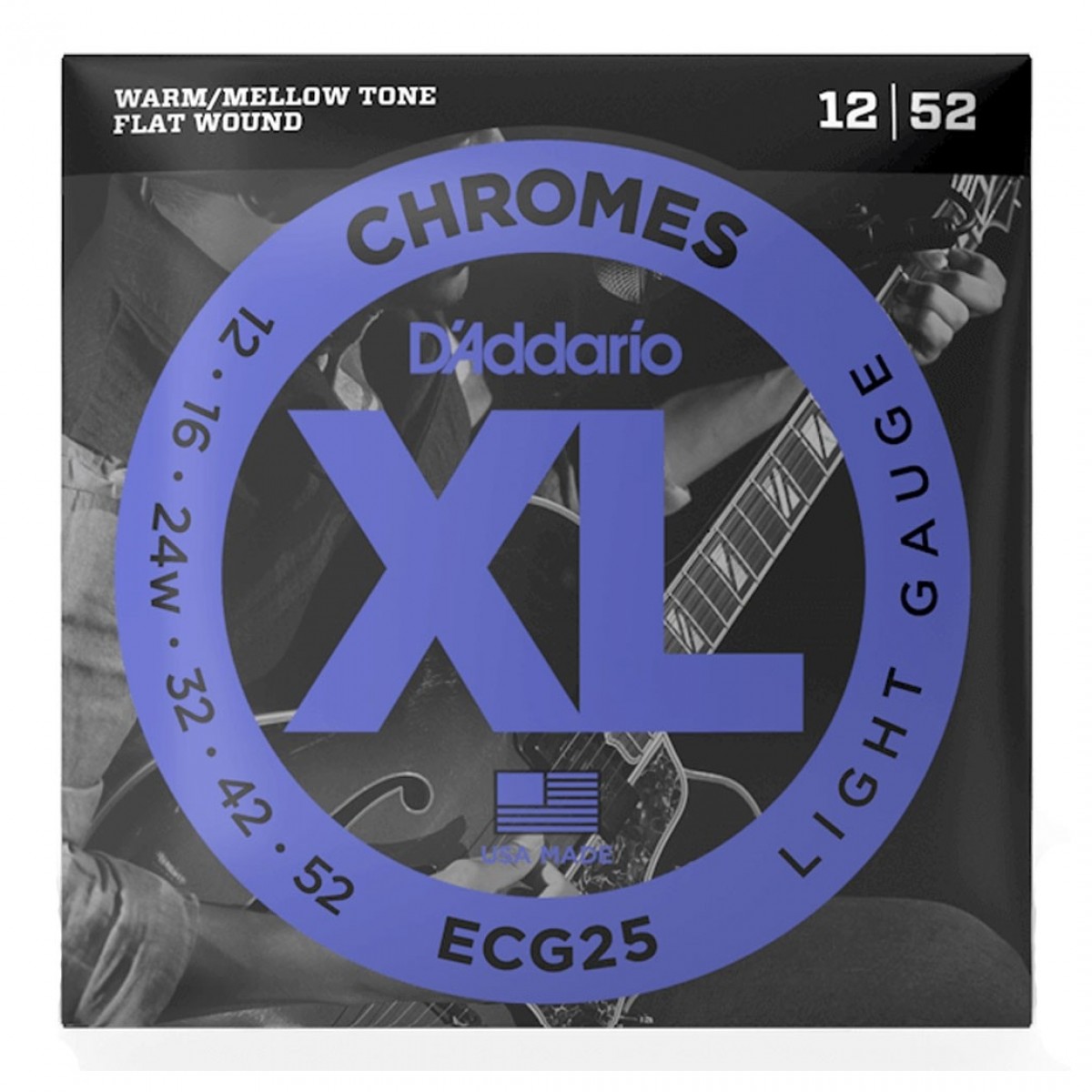 DAddario ECG25 12-52 Chromes Flat Wound Electric Guitar Strings