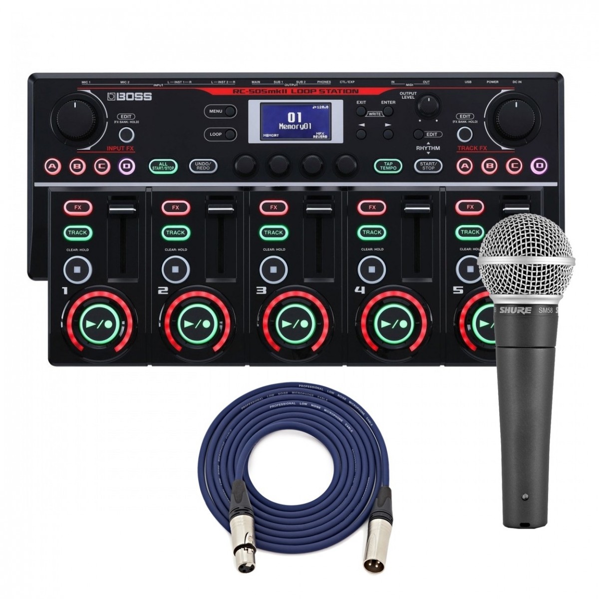Boss RC-505MKII Loop Station with Shure SM58