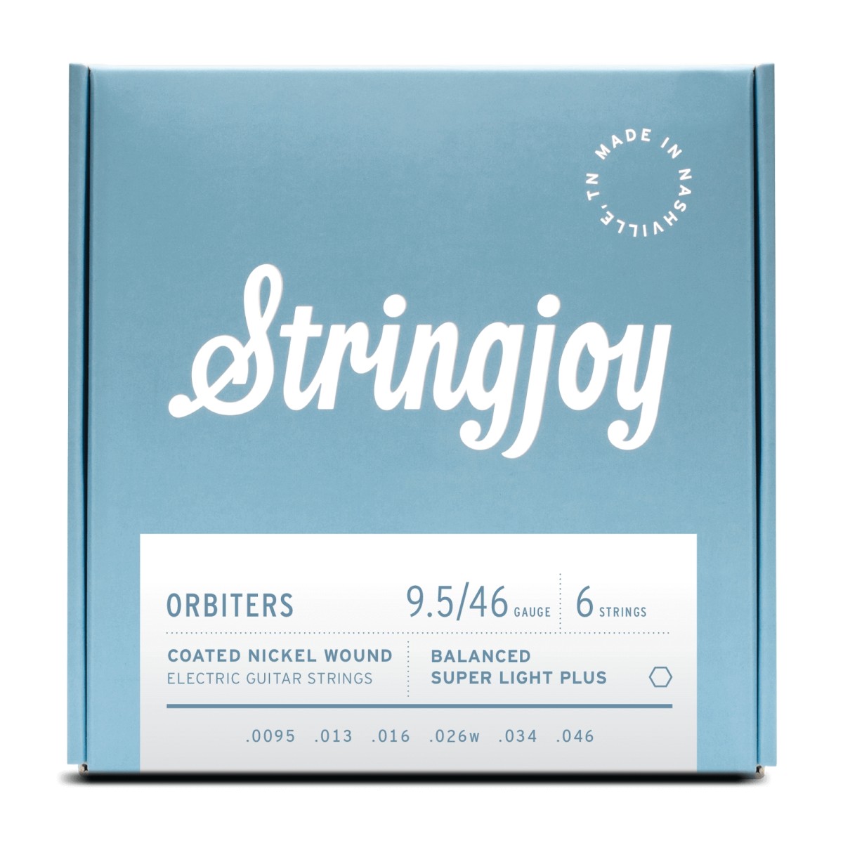 Stringjoy Orbiters Balanced Super Light+ Gauge (9.5-46) Coated Nickel Wound Electric Guitar Strings
