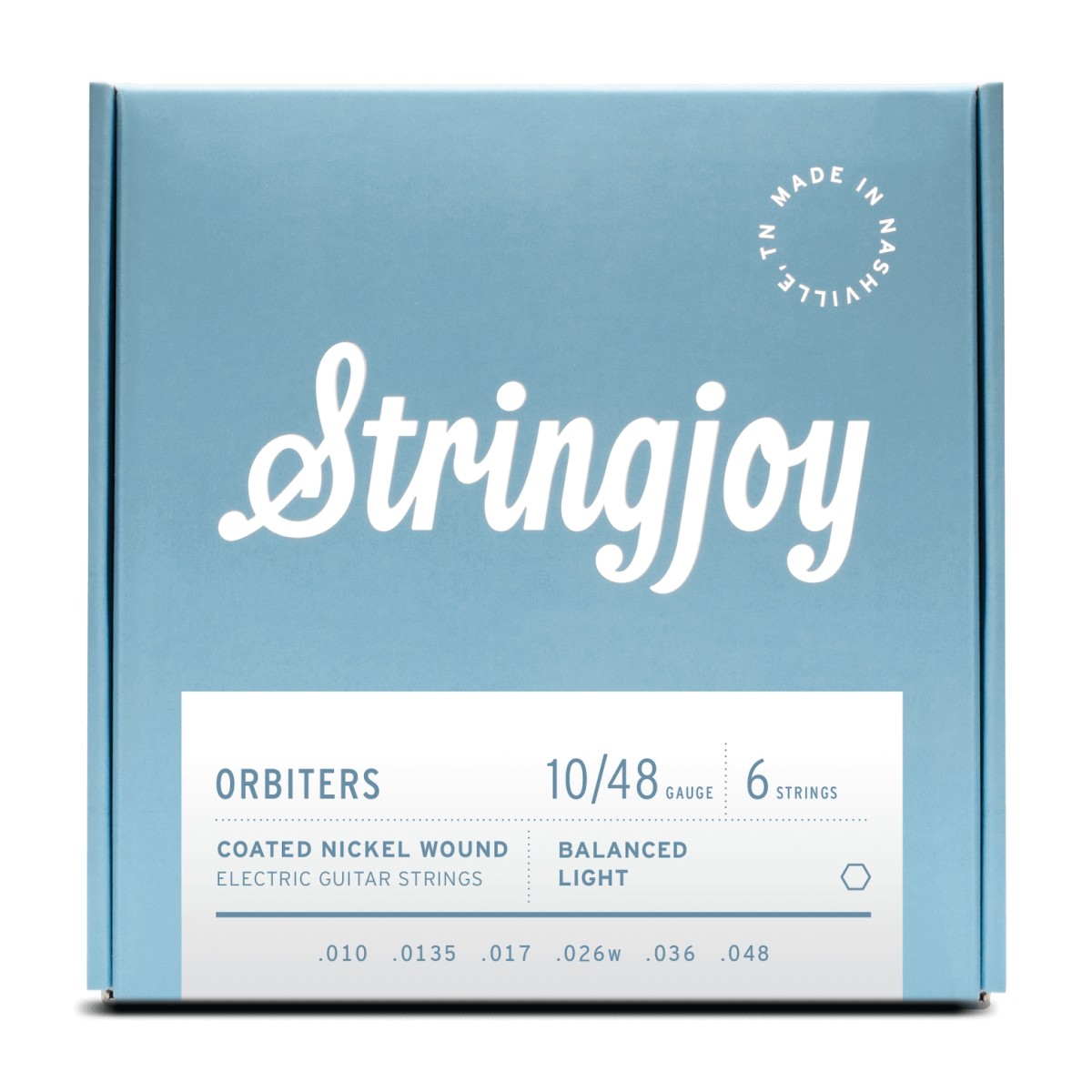 Stringjoy Orbiters Balanced Light Gauge (10-48) Coated Nickel Wound Electric Guitar Strings