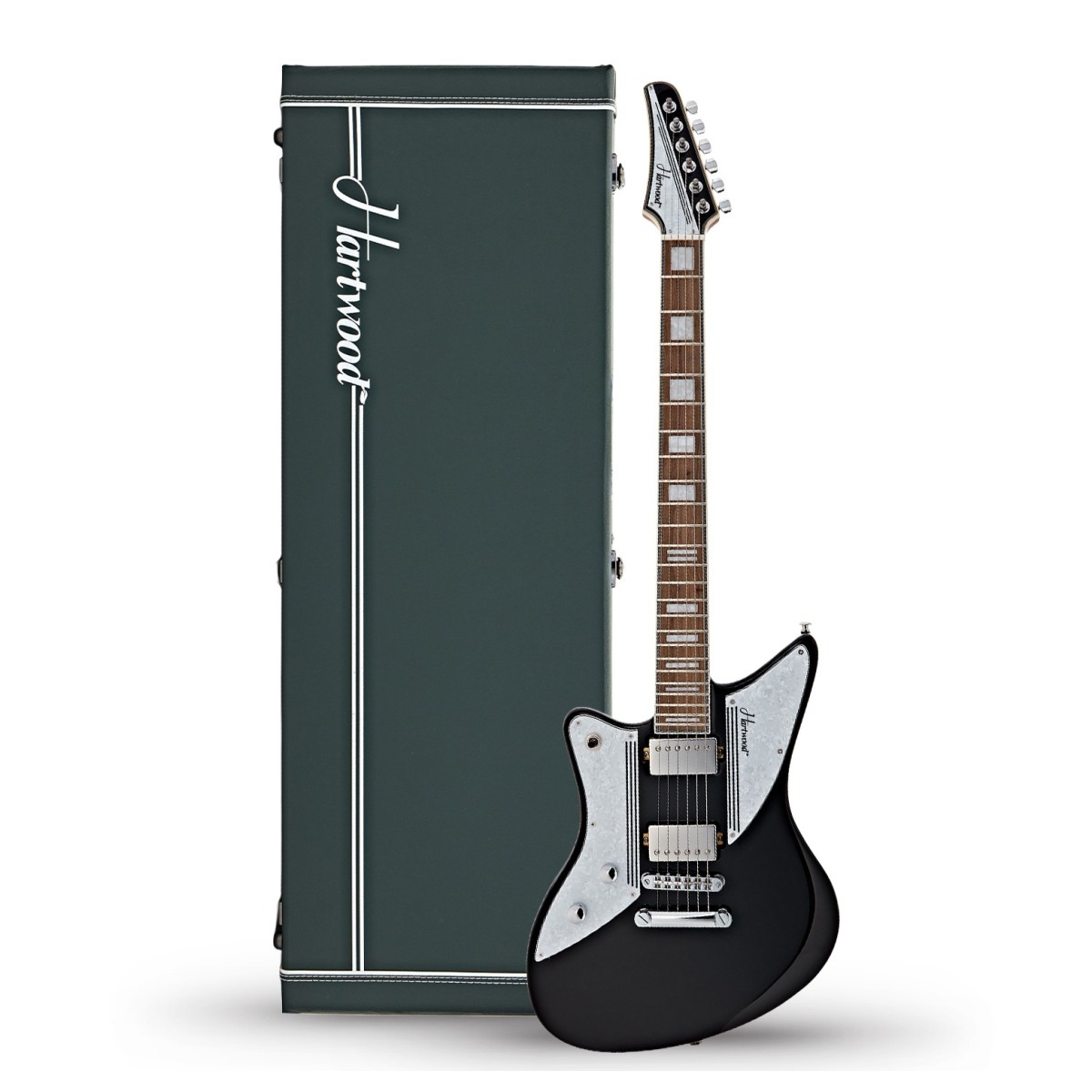 Hartwood Charger Left Handed Electric Guitar & Hard Case Jet Black