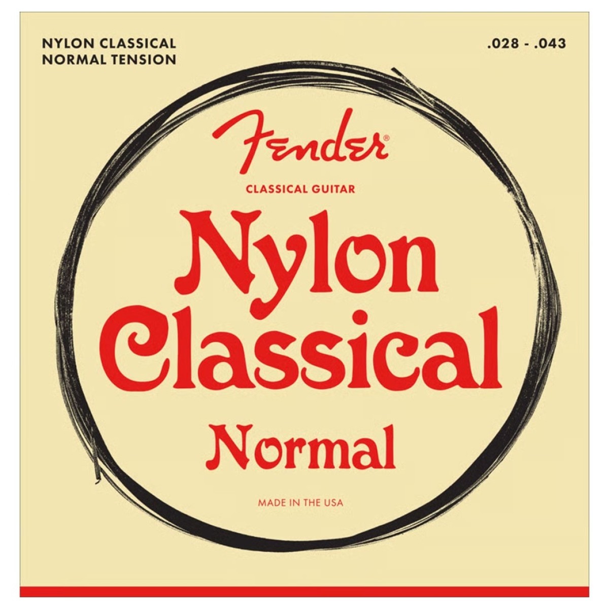Fender 100C Nylon Classical Acoustic Guitar Strings Clear/Silver Tie End .028-.043 Gauges