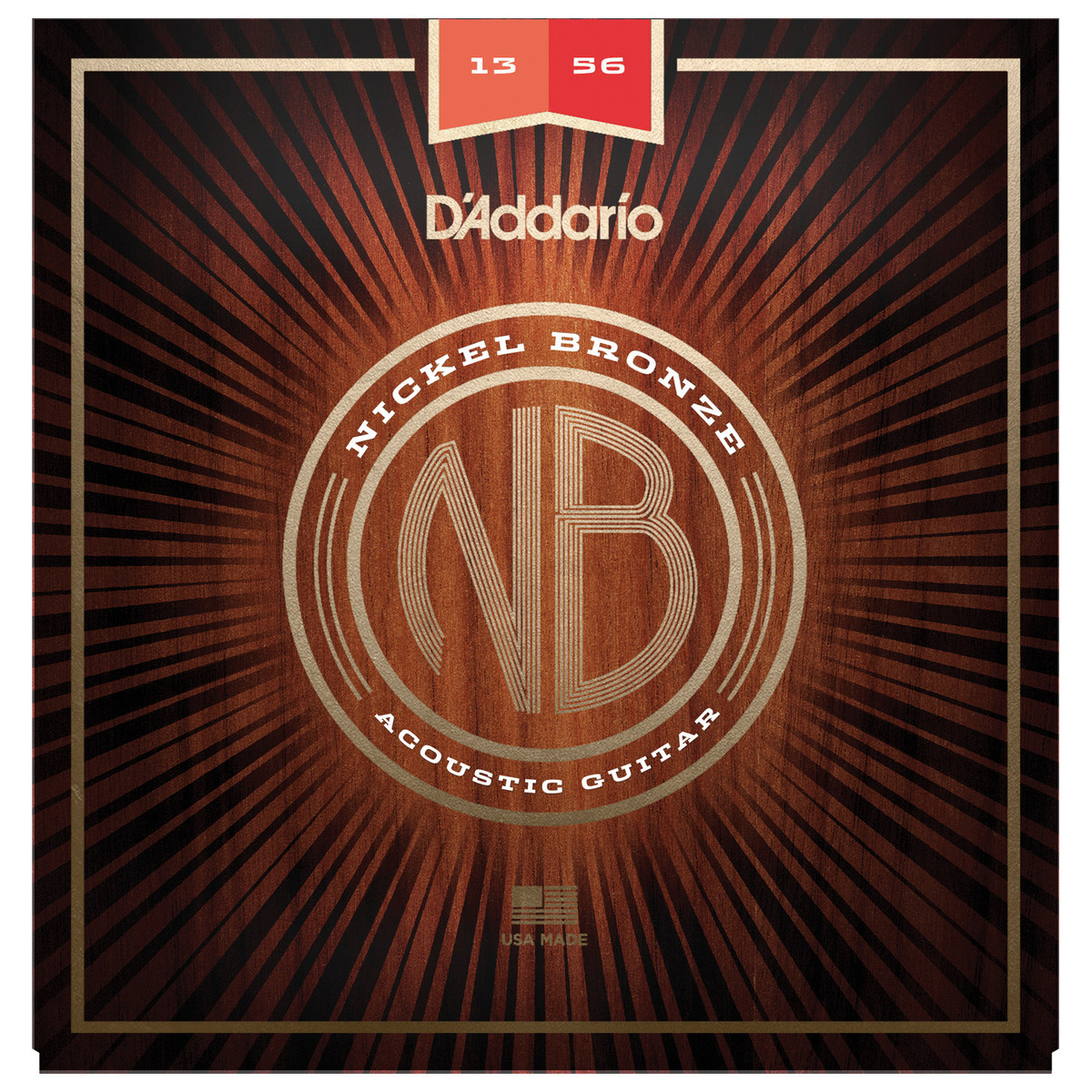 DAddario NB1356 Nickel Bronze Acoustic Guitar Strings Medium 13-56