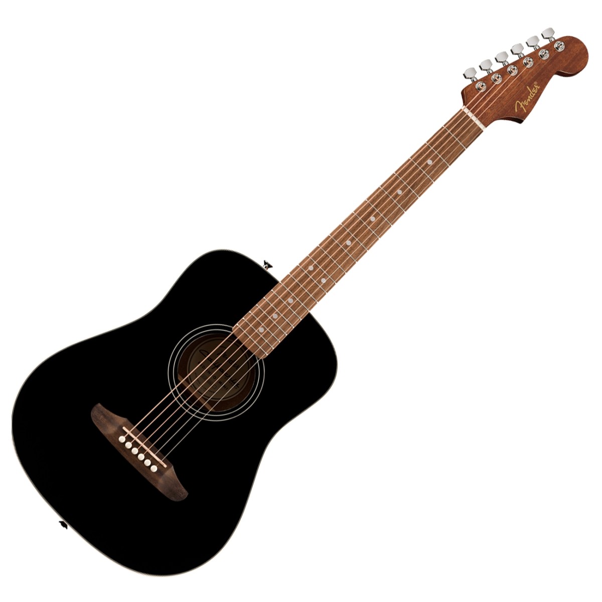Fender California Standard Redondo Mini Acoustic Guitar with Bag Spruce Top Black