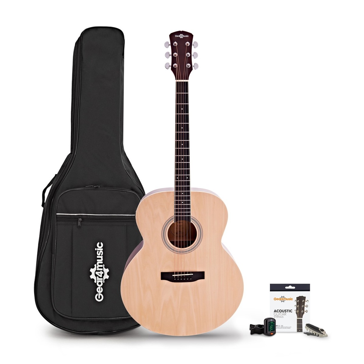 Jumbo Electro Acoustic Guitar & Accessory Pack Natural