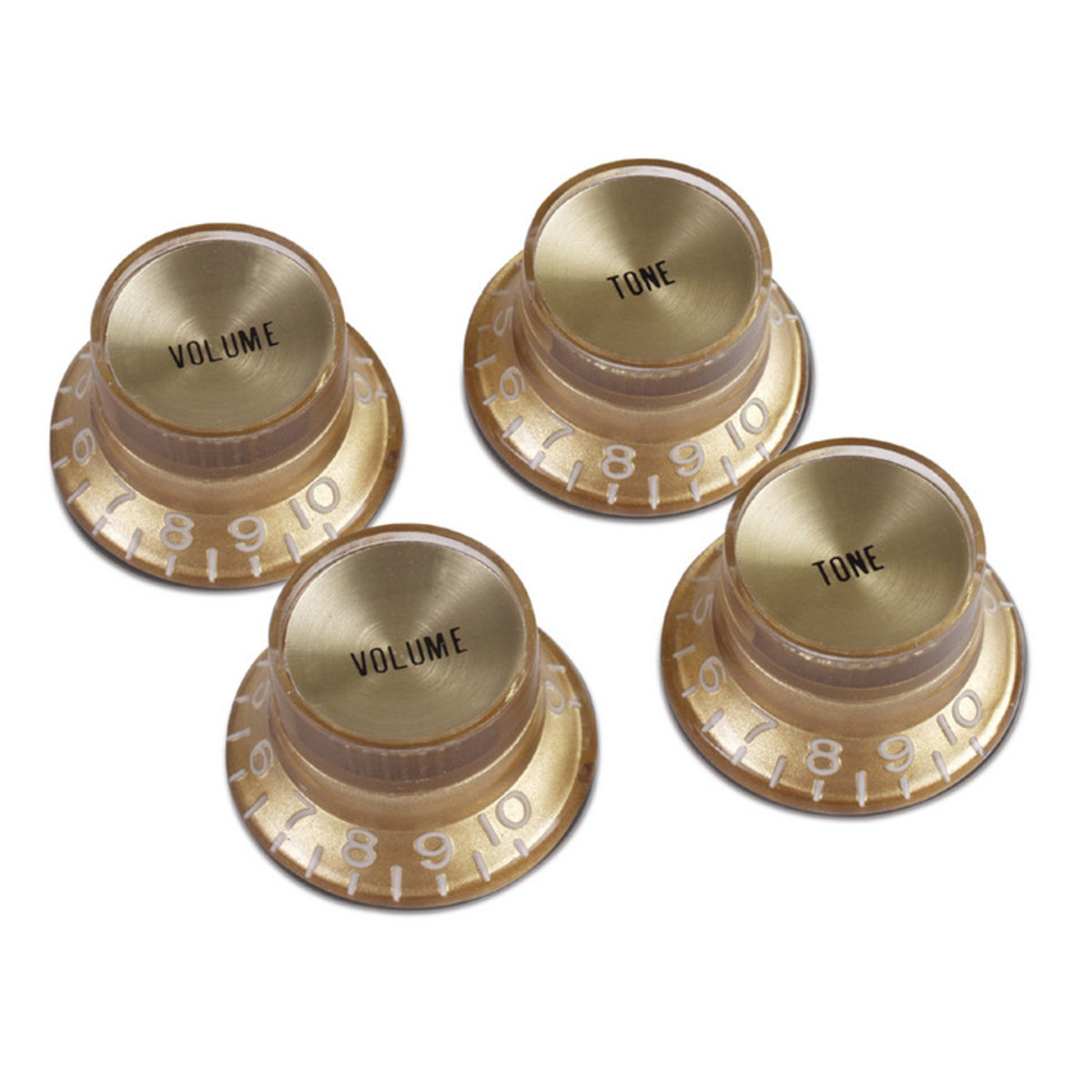 Gibson Top Hat Knobs for Electric Guitar Gold with Gold Insert