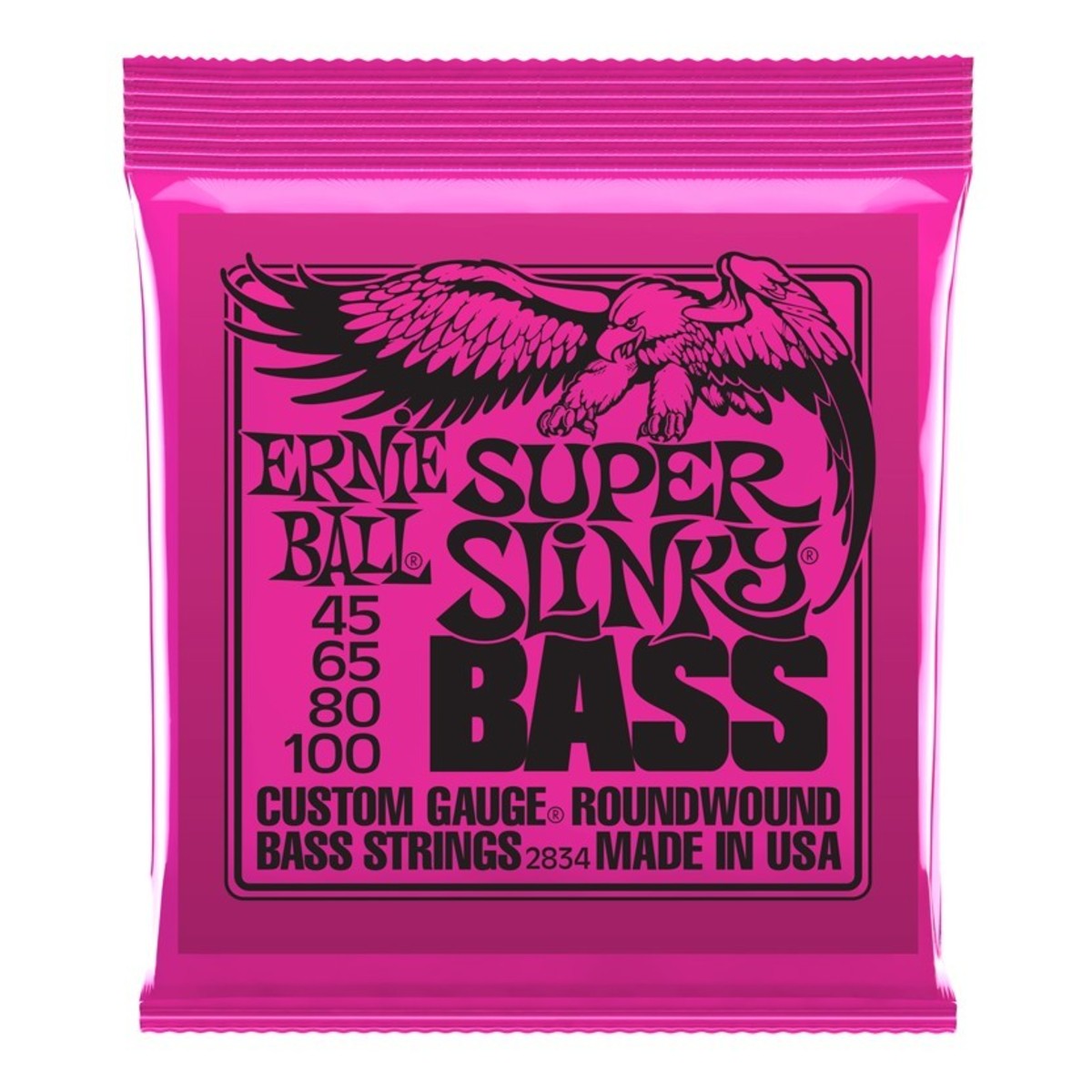 Ernie Ball 2834 Super Slinky Nickel Bass Guitar Strings 45-100