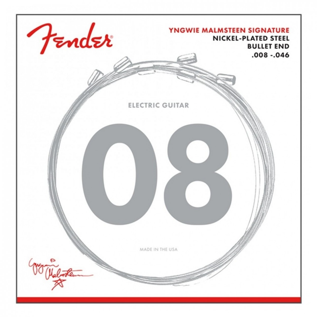 Fender Yngwie Malmsteen Signature Electric Guitar Strings .008-.046 Gauges Nickel-Plated Steel