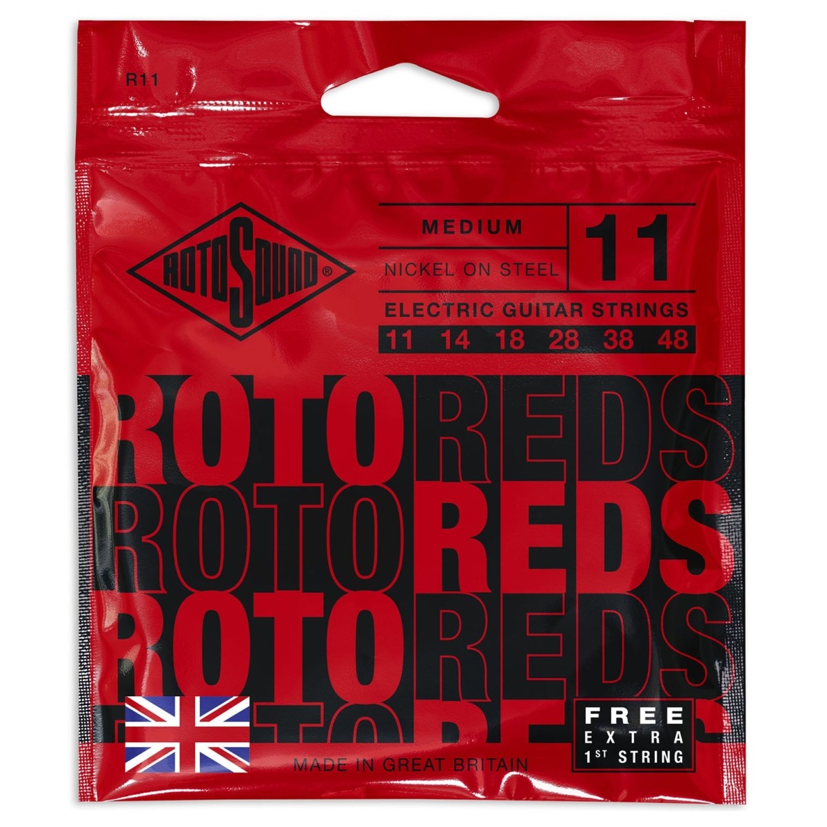 Rotosound R11 Roto Red Nickel Electric Guitar Strings 11-48