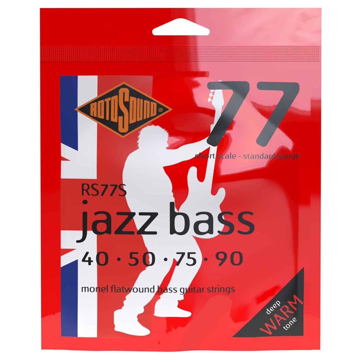 Rotosound RS77S Jazz Bass Flatwound Bass Guitar Strings 40-90