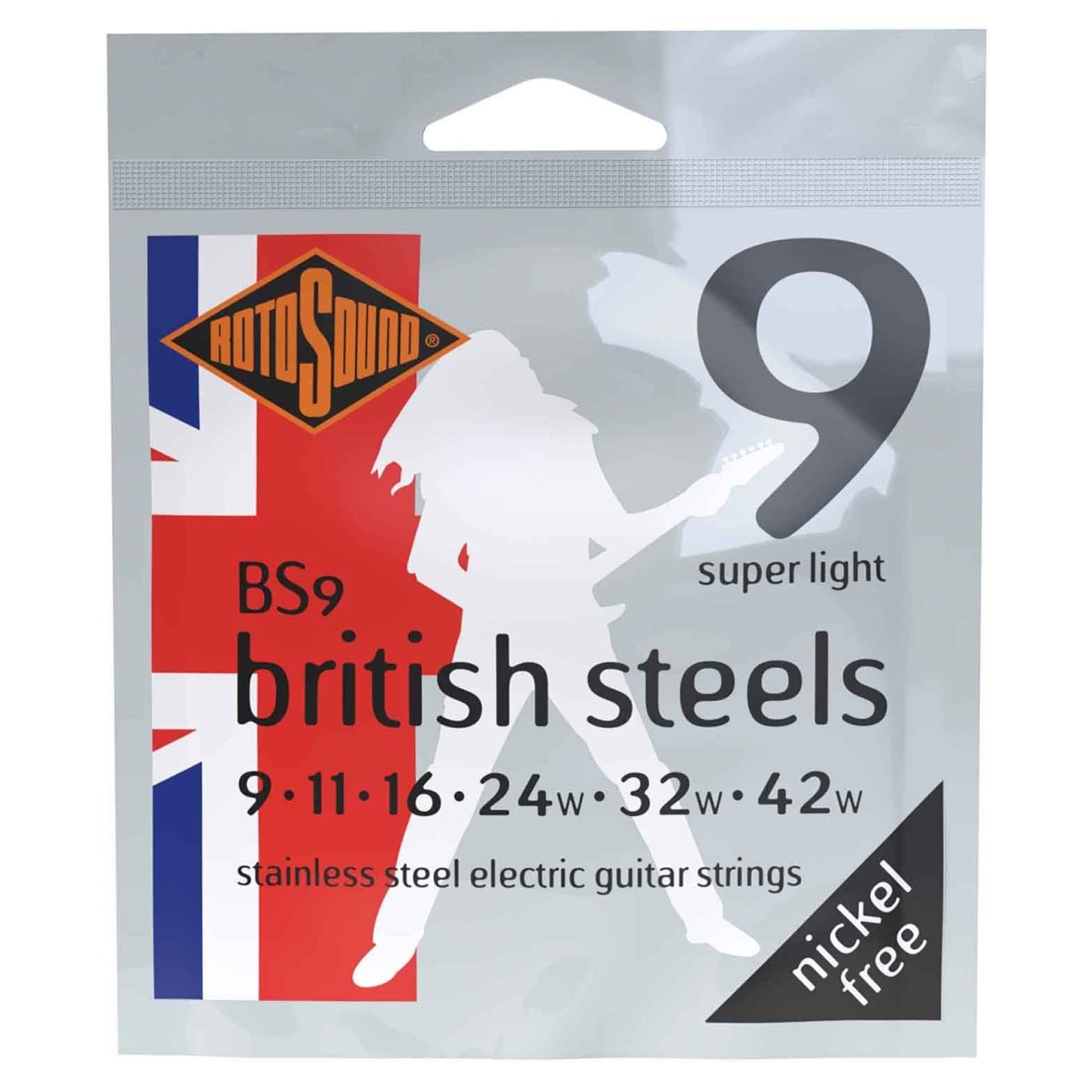 Rotosound BS9 British Steels 9-42 Gauge Electric Guitar Strings