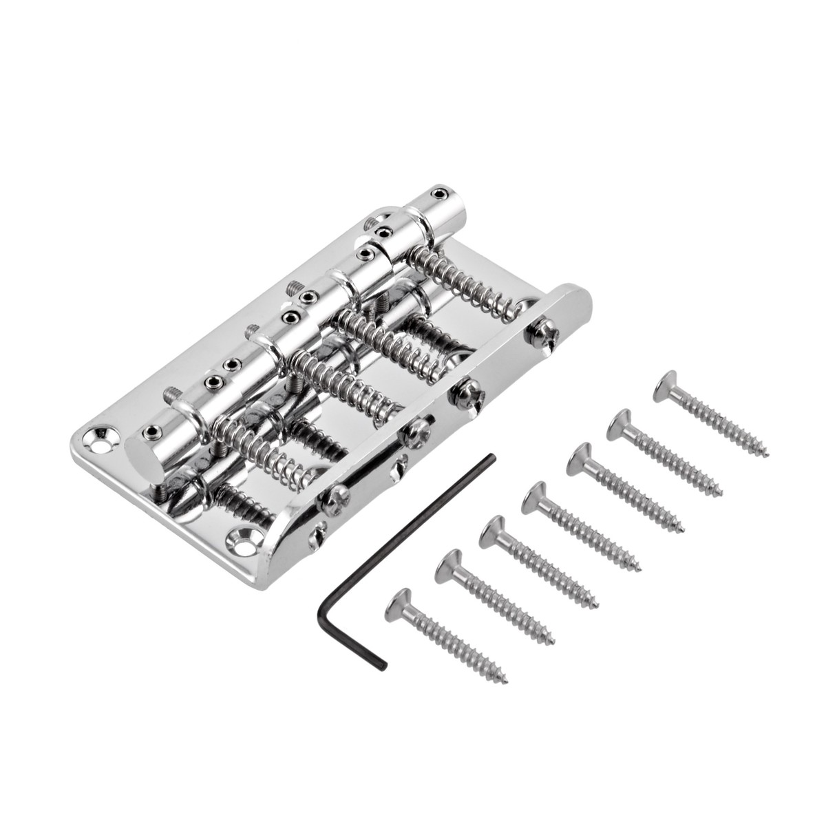 Guitarworks 4-Saddle Bass Guitar Bridge Chrome