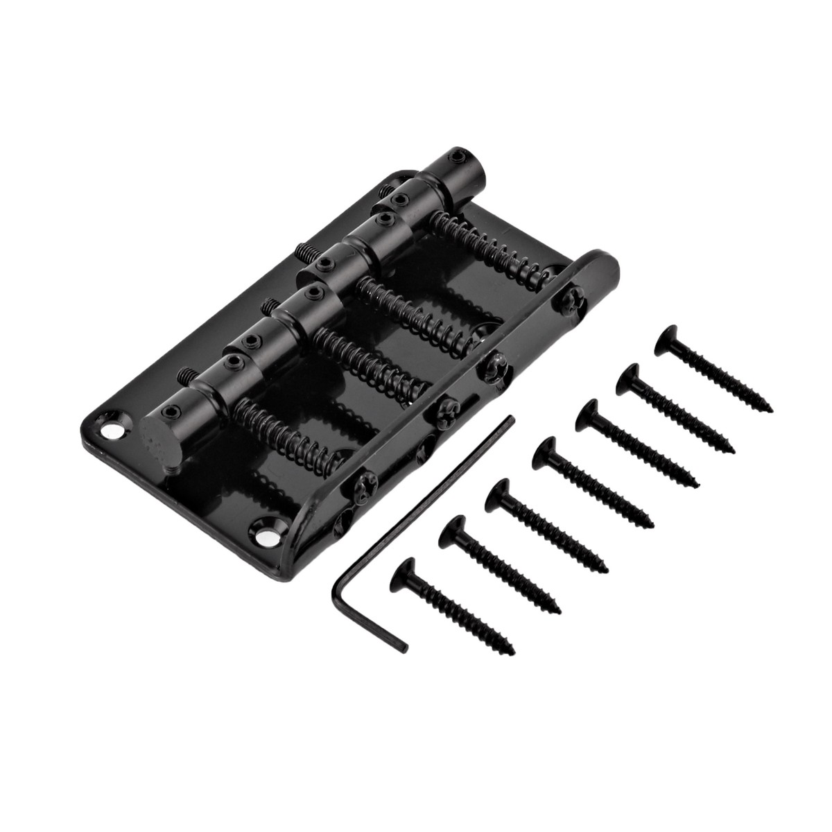 Guitarworks 4-Saddle Bass Guitar Bridge Black