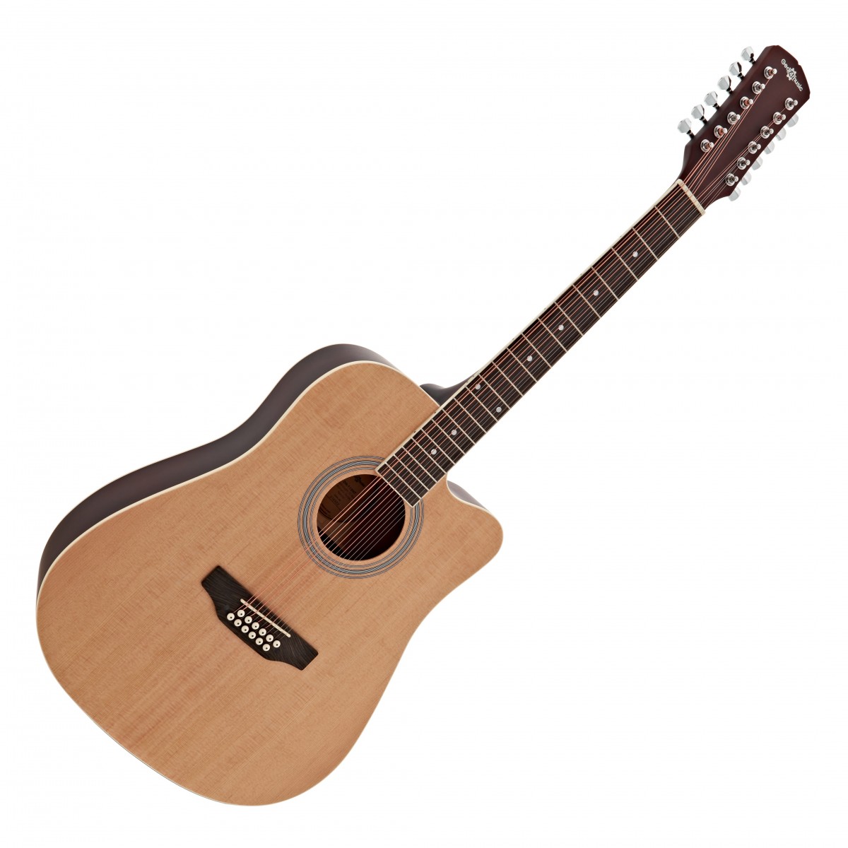 Dreadnought Cutaway 12 String Acoustic Guitar Natural