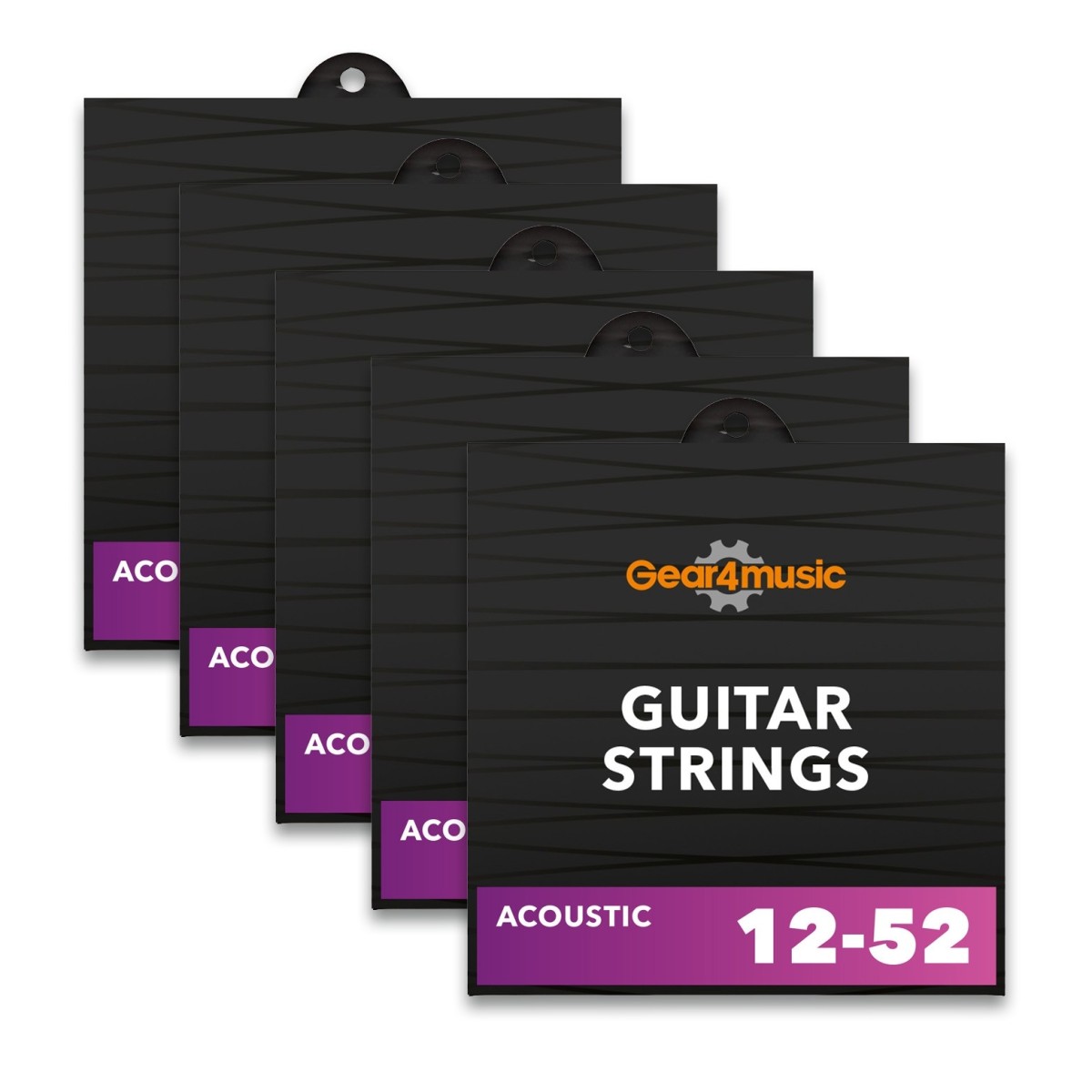 5 Pack of Acoustic Guitar Strings 80/20 Light