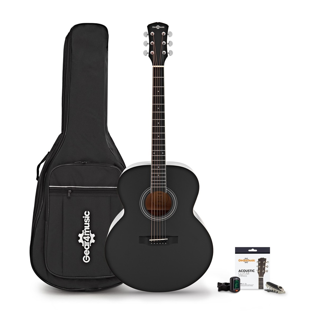Jumbo Acoustic Guitar & Accessory Pack Black