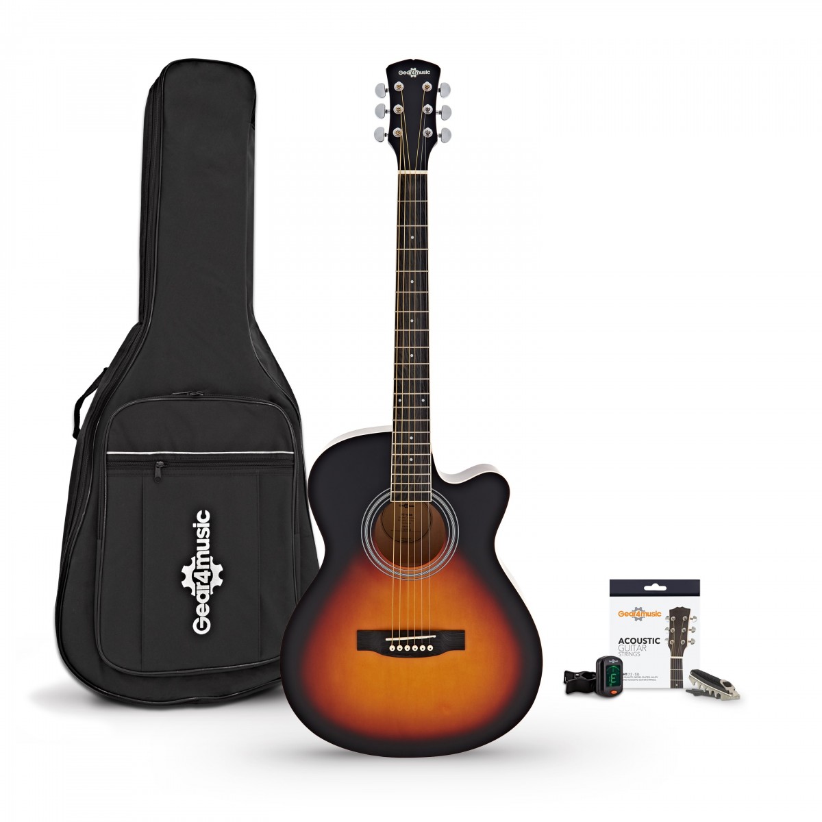Single Cutaway Acoustic Guitar & Accessory Pack Sunburst