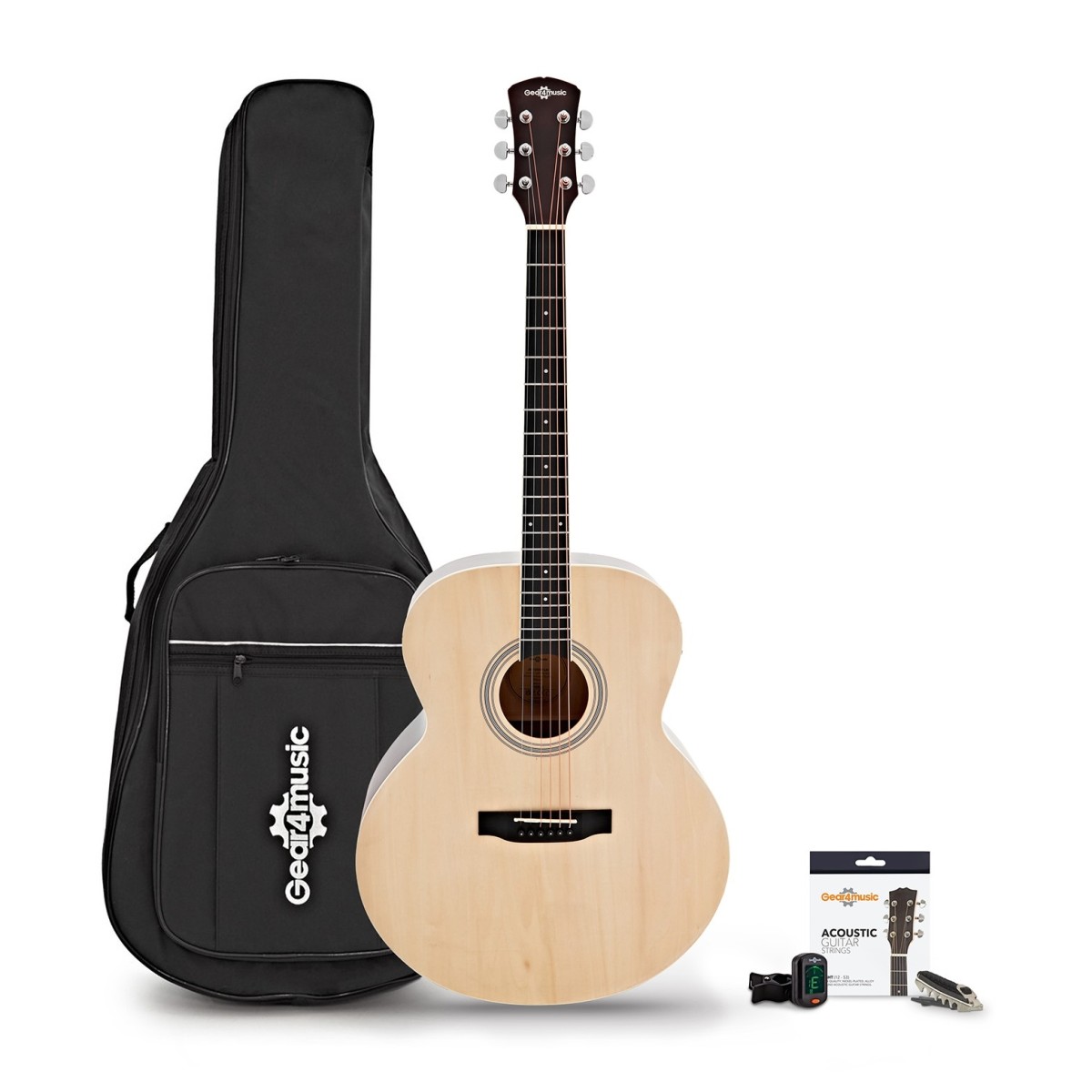 Jumbo Left Handed Electro Acoustic Guitar & Accessory Pack Natural