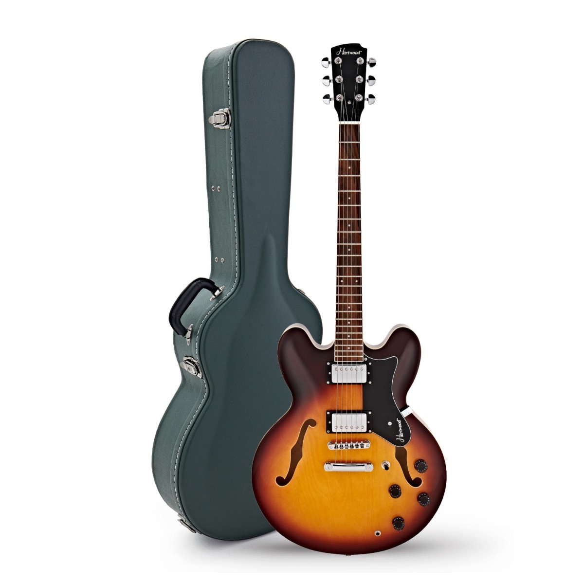 Hartwood Revival Semi Acoustic Guitar & Hard Case Sunburst