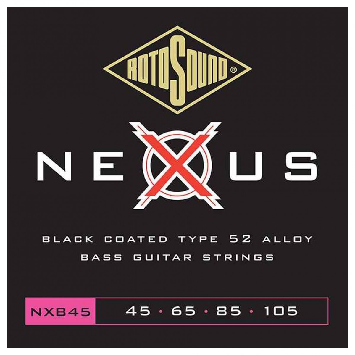 Rotosound NEXUS NXB45 Black Coated Bass Guitar Strings 45-105