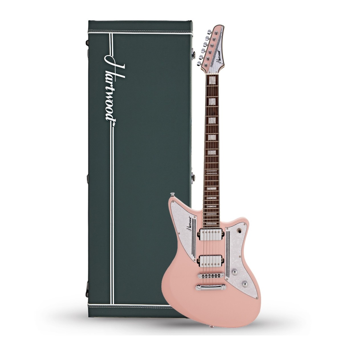 Hartwood Charger Electric Guitar & Hard Case Strawberry Milkshake