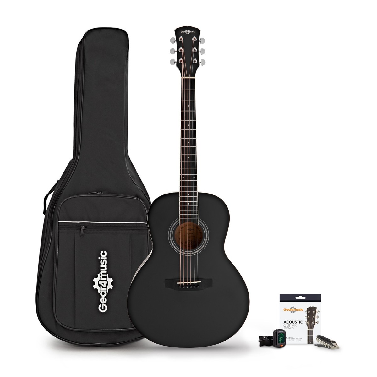 Parlour Electro Acoustic Guitar & Accessory Pack Black