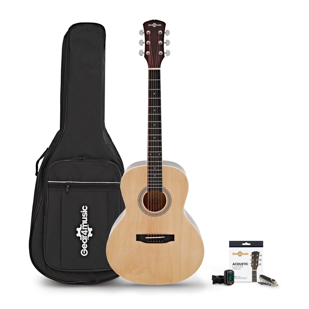 Parlour Electro Acoustic Guitar & Accessory Pack Natural