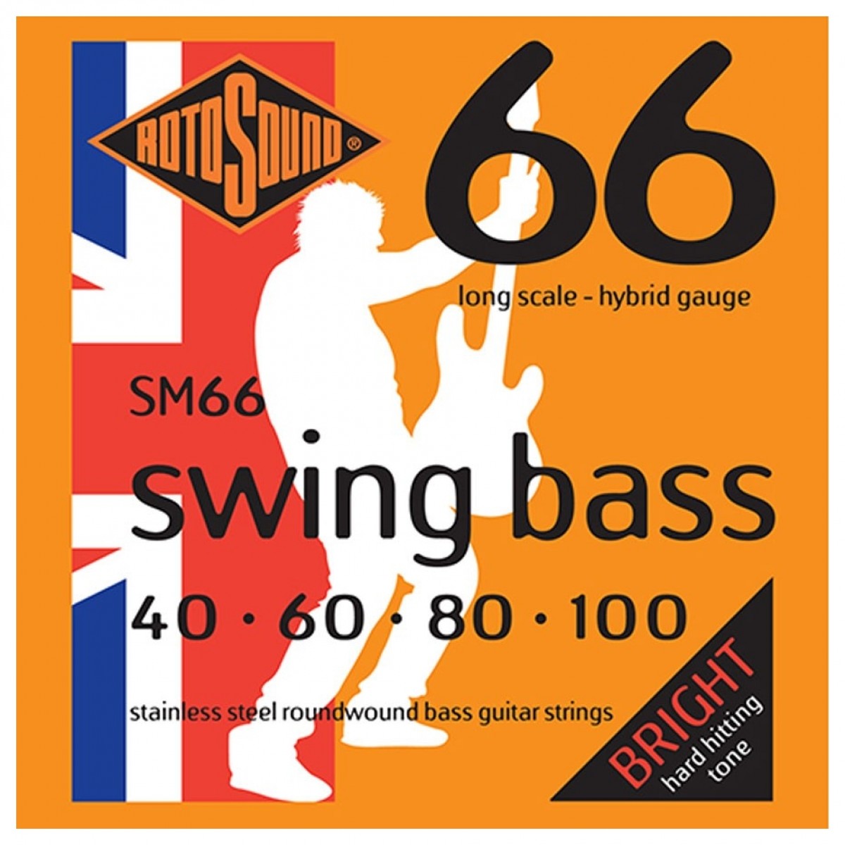 Rotosound Swing Bass SM66 Stainless Steel Bass Guitar Strings 40-100